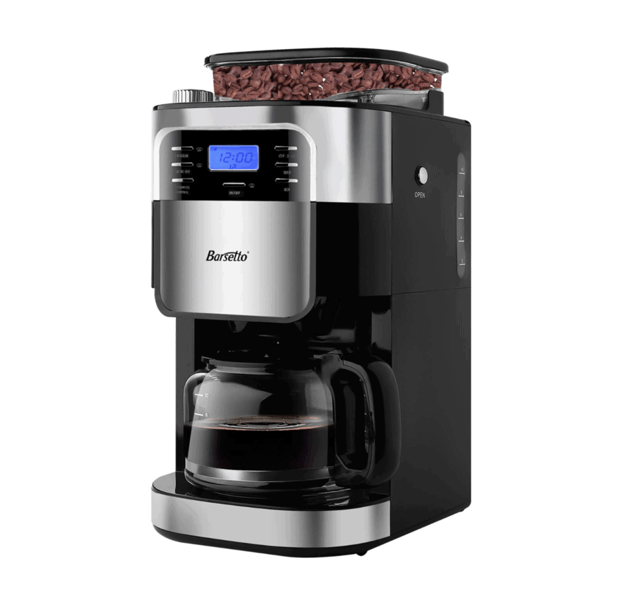 Barsetto Grind and Brew Automatic Coffee Maker with Digital Programmalbe Drip Coffee Machine,10-Cups,Black