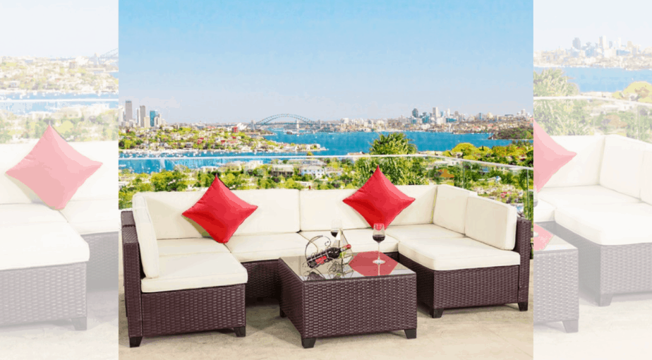 Rattan Wicker Outdoor Sectional 7-Piece Set by River Source