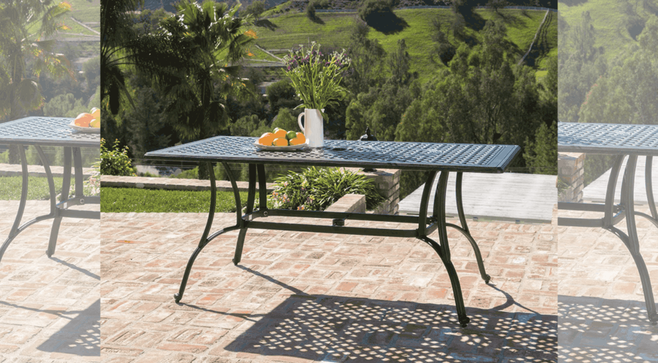Fonzo Outdoor Bronze Cast Aluminum Rectangular Dining Table