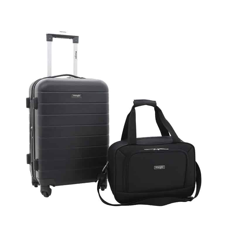 Wrangler 2 Piece Smart Spinner Carry-On Luggage Set