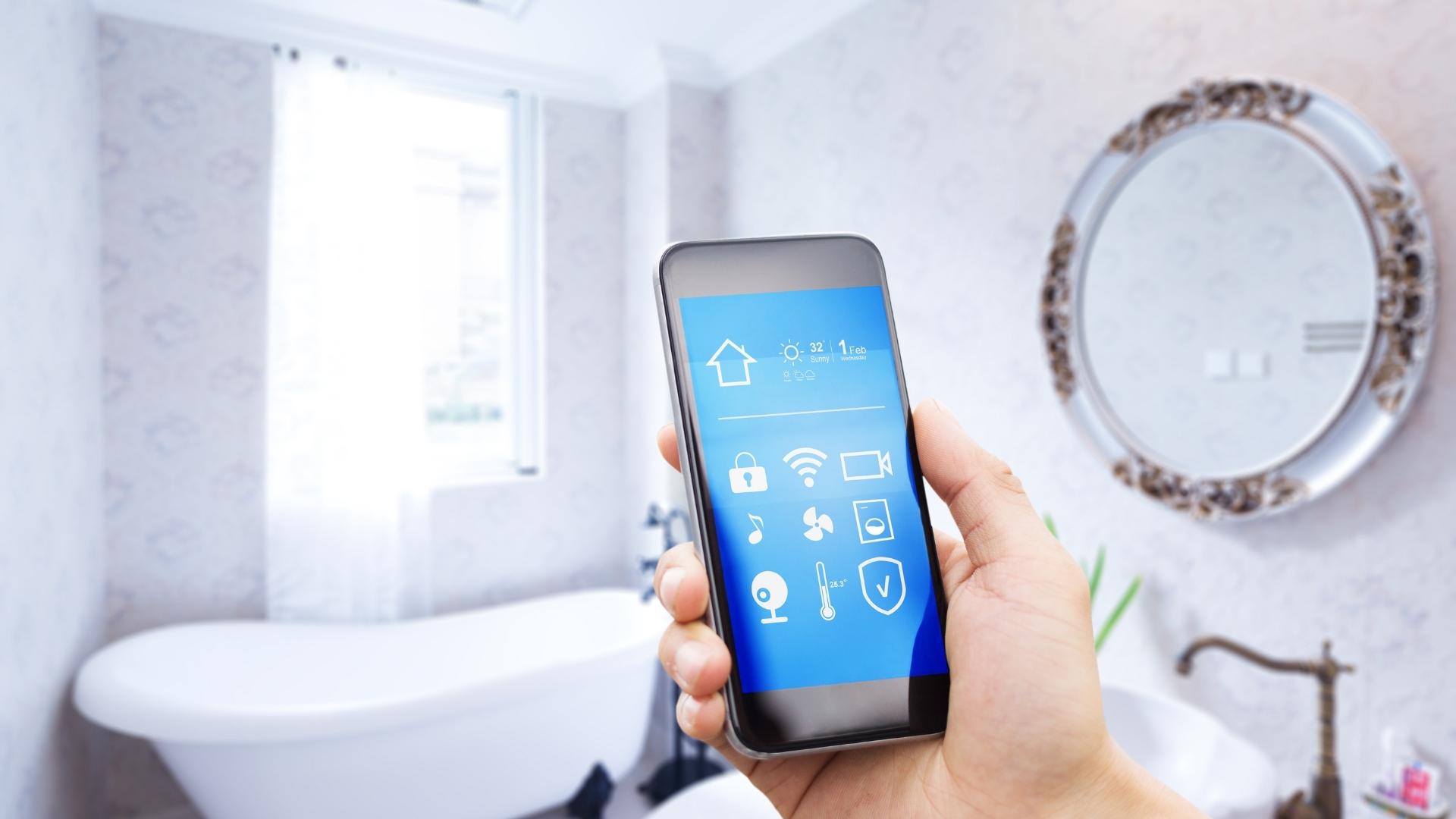 bathroom with smart devices installed