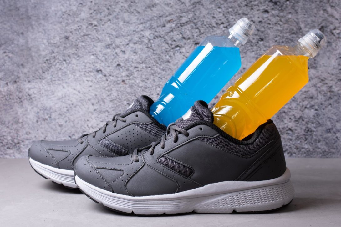 electrolyte drinks and workout shoes