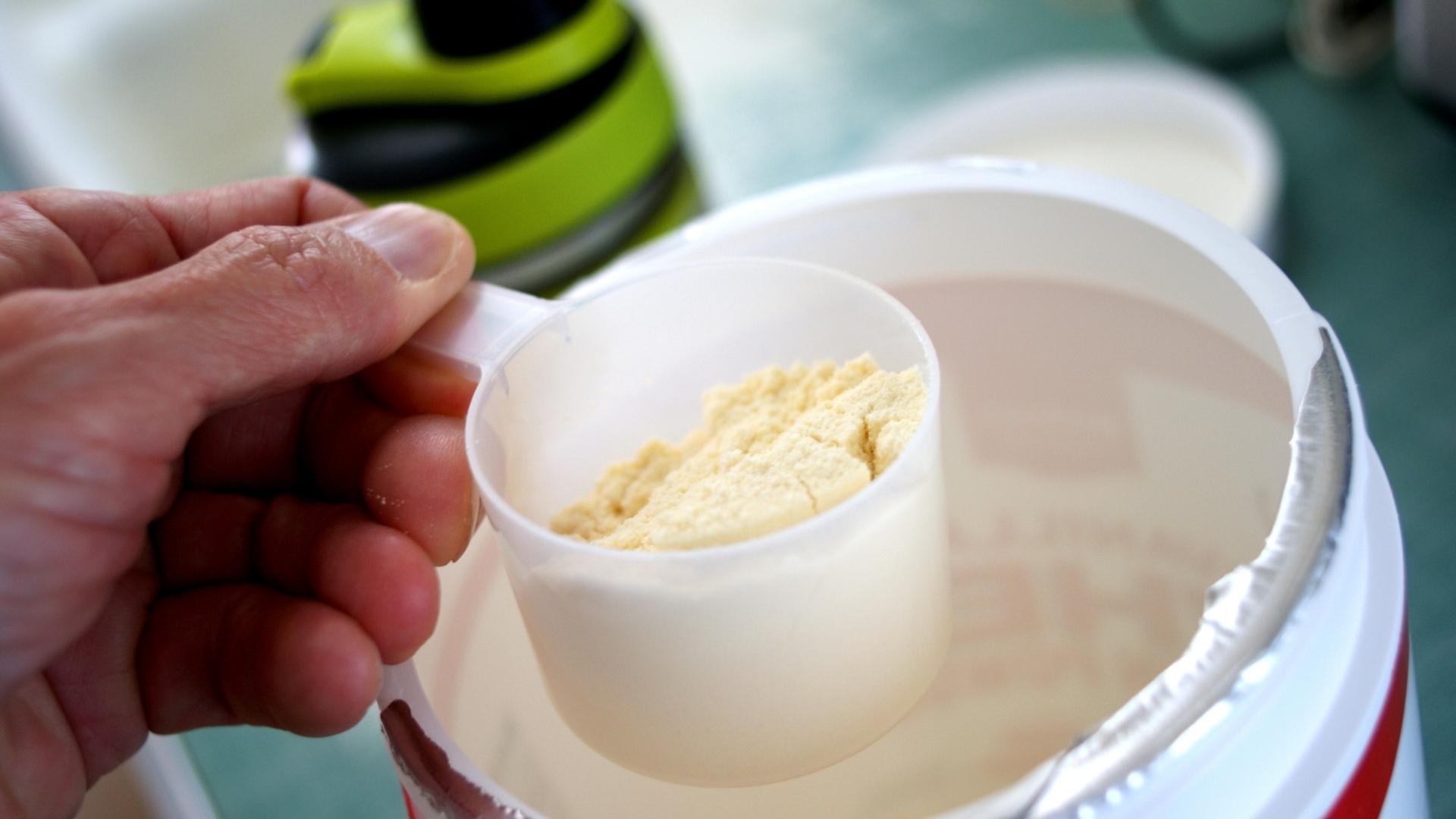 a scoop of pre workout supplement