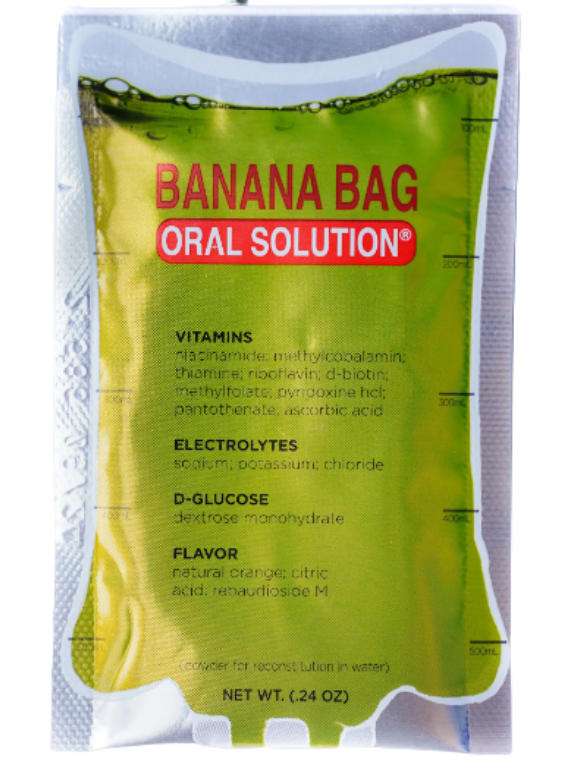 Banana Bag Oral Solution Electrolyte and Vitamin Powder Packet