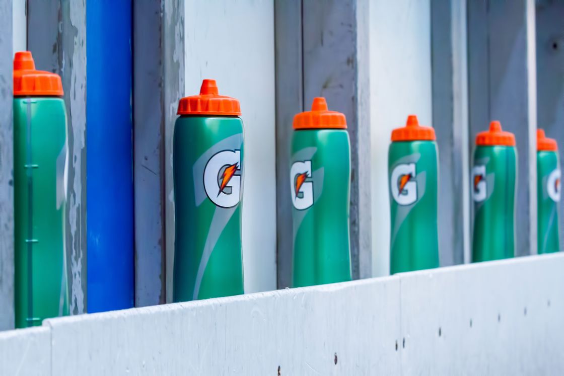 Green Gatorade bottles lined up