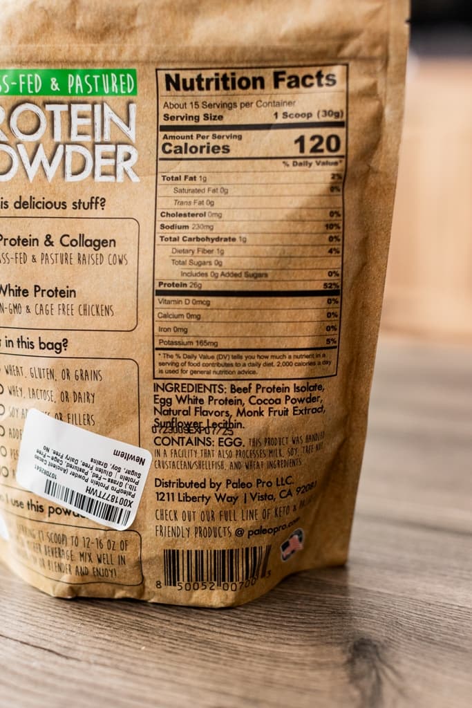 Paleo Pro Protein Powder Nutrition Facts